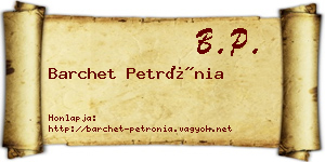 Barchet Petrónia névjegykártya